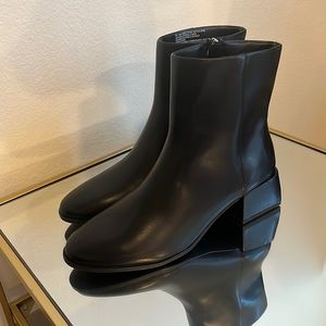 Black block heel round toe booties- new with original tags, never worn!!
